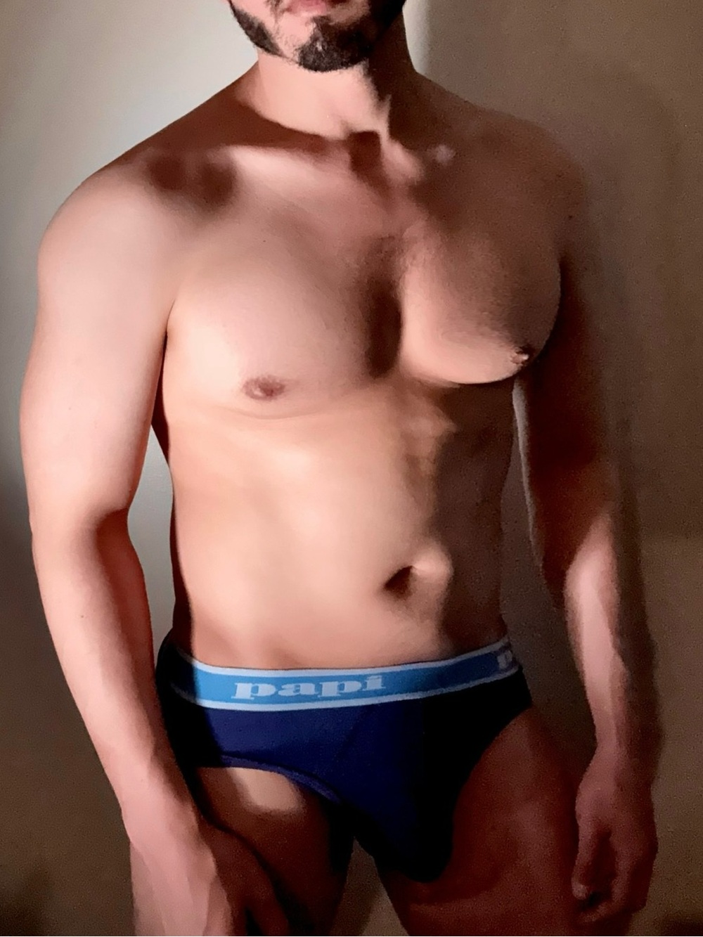 Papi Navy Briefs with Light Blue Waistband